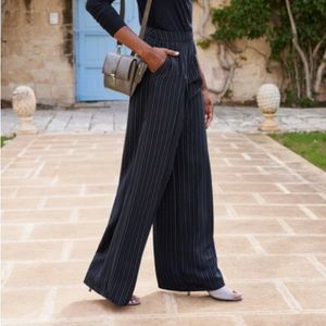 Cabi pinstriped wide leg trousers